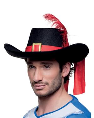 Мушкетерская шляпа для взрослых с пером