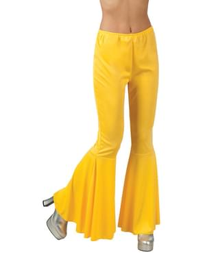 Pantalones de campana amarillos para mujer