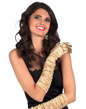 Hollywoodster gouden handschoenen voor vrouw