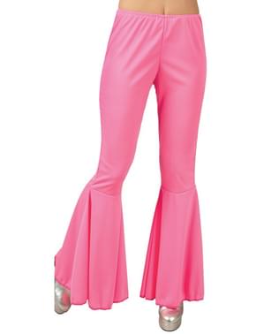 Pantalones de campana rosas para mujer