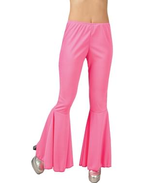 Pantalones de campana rosas para mujer
