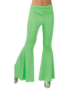 Groene bell bottom broek voor vrouw