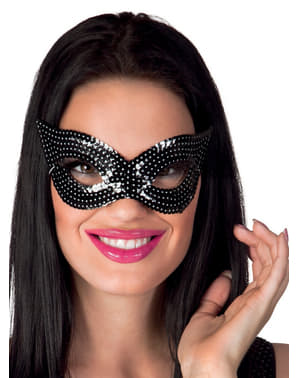 Kadın Siyah Payetli Masquerade Maske