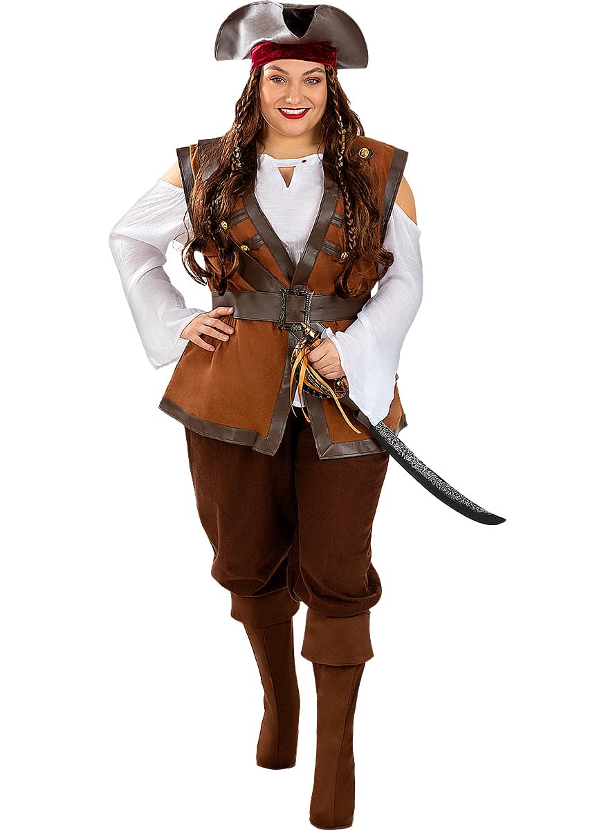 Piratski kostum za ženske večja velikost -  Caribbean collection