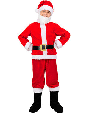 Fenical Abito Natalizio Bambino Set Costume da Babbo Natale Vestito da Cosplay Vestito e Cappello per Bambini Bambina Taglia s 