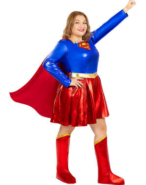 Fato de Supergirl sexy para mulher tamanho grande