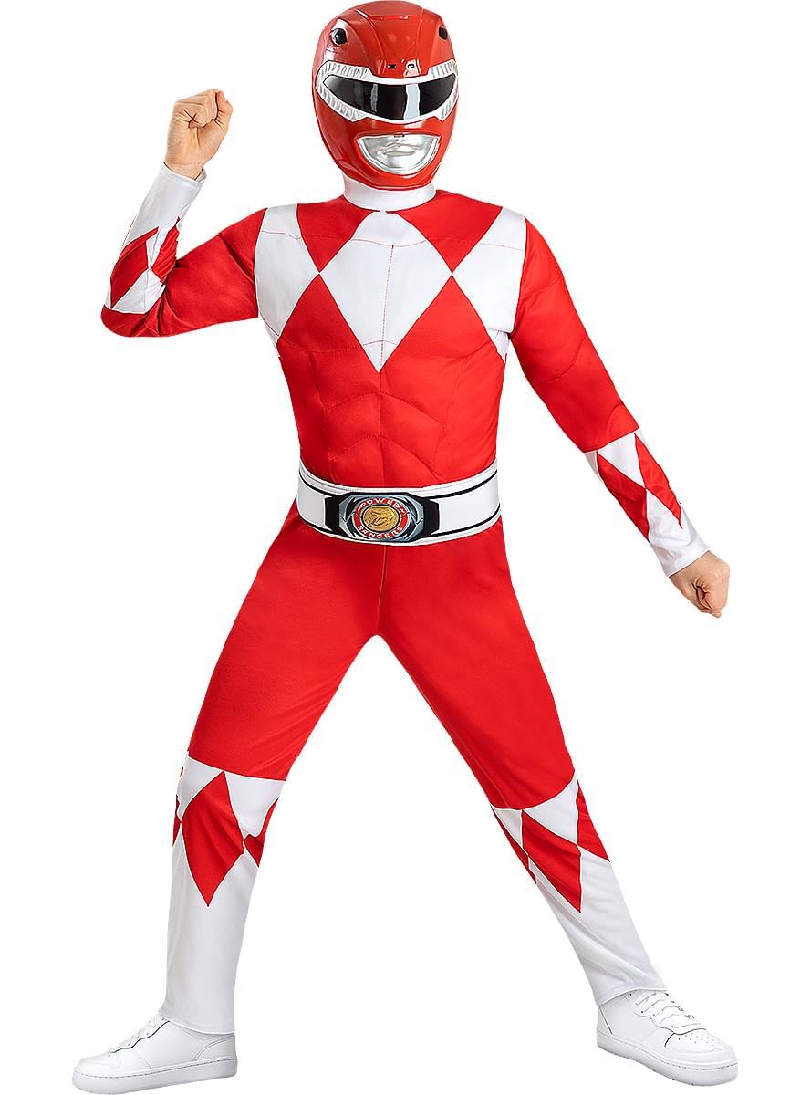 Rød Power Ranger Kostyme til Barn 
