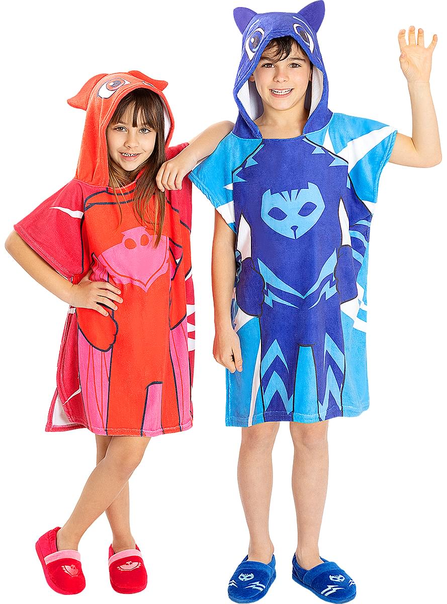 Пончо полотенце с кошачьим мотивом для мальчика - PJ Masks