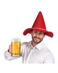 Gorro de bávaro vermelho para adulto