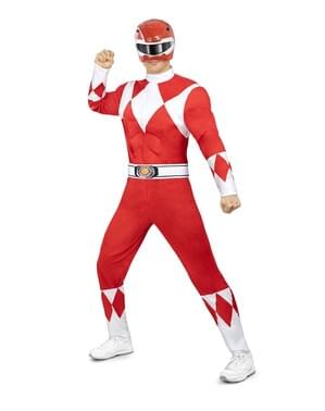 Power Ranger Kostüm rot für Erwachsene