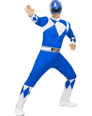 Blåt Power Ranger kostume til voksne