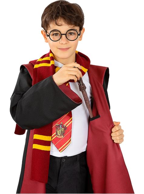 5 pcs Enfants Adulte Cosplay Costume Harry Potter Costume Outfit Ensemble  Baguette Magique Cravate Écharpe Lunettes Carnaval Déguisement Mardi Gras  Halloween Noir Xl Grande Taille Rouge 