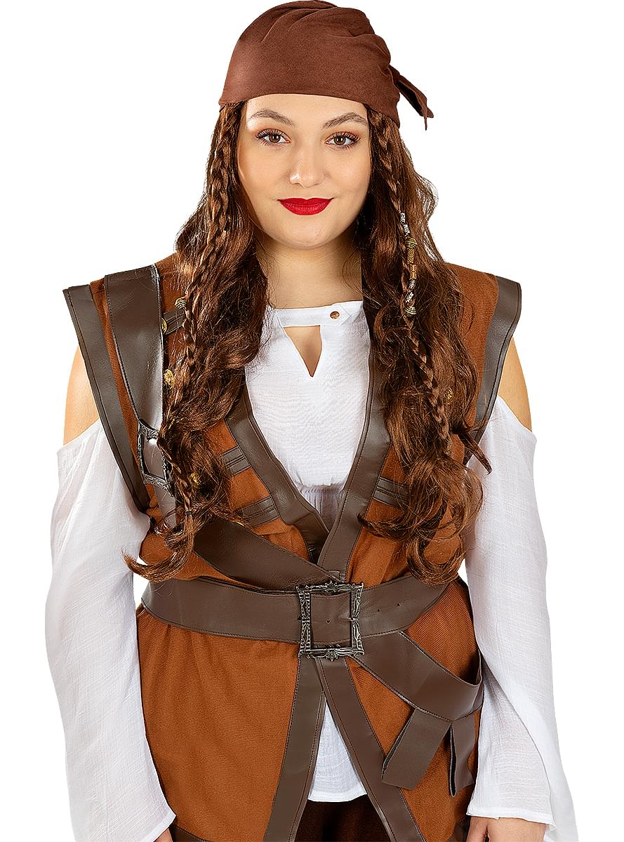 Brown Pirate Wig for Women