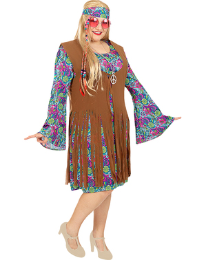 Disfraz de hippie para mujer talla grande