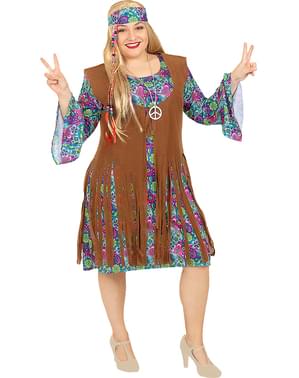 Hippie Kostüm für Damen große Größe