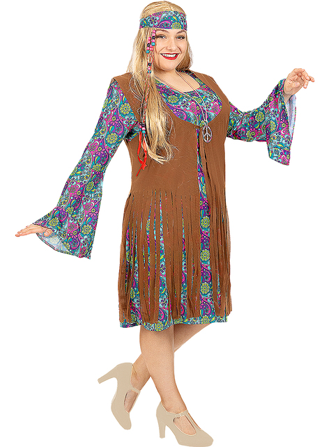 Disfraz de hippie para mujer talla grande 
