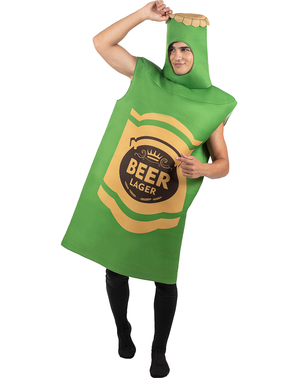 Bierflaschen Kostüm grün für Erwachsene