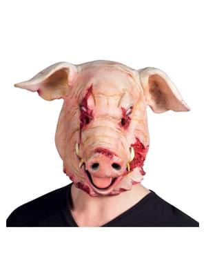 Máscara de porco com sangue para adulto