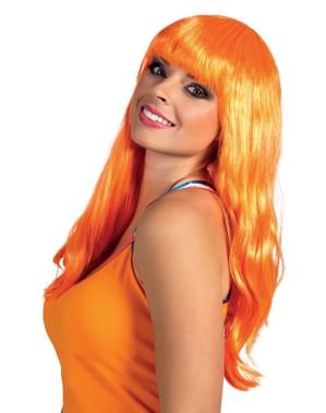 Дълга оранжева перука
