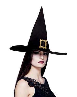 Topi Penyihir Klasik Wanita dengan Gesper