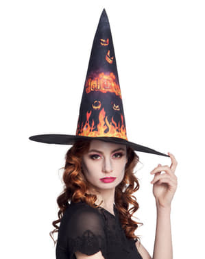 Woman's Witch in Flames Hat