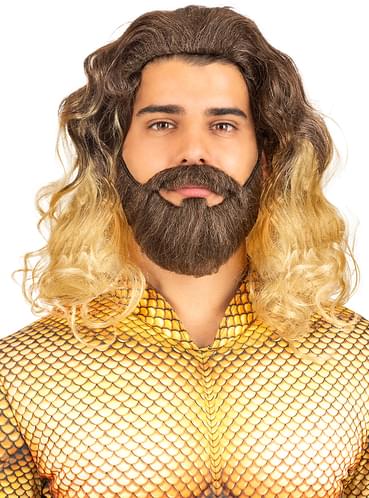 Lezen Deter Schadelijk Aquaman-pruik met baard voor volwassenen. Volgende dag geleverd | Funidelia