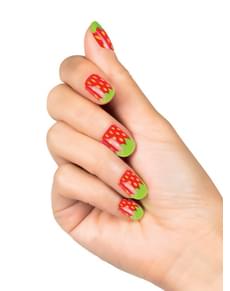 Woman's False Strawberry Nails