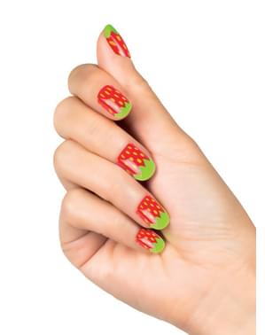 Faux ongles fraise femme