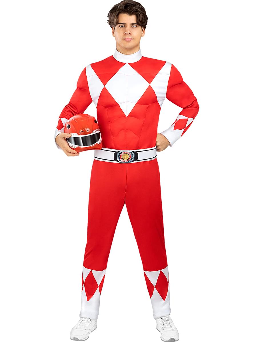 Rdeč Power Rangers kostum za odrasle