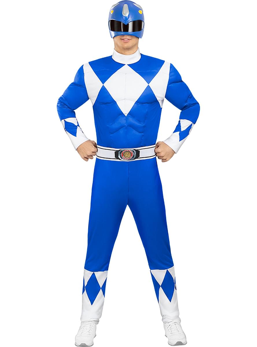 Blue Power Ranger Costume For Adults. Express Delivery 