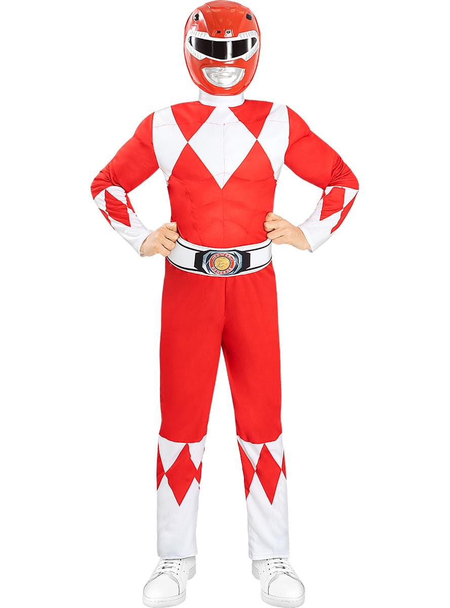 Rød Power Ranger Kostyme til Barn 