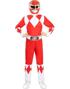 Power Ranger Kostüm rot für Kinder