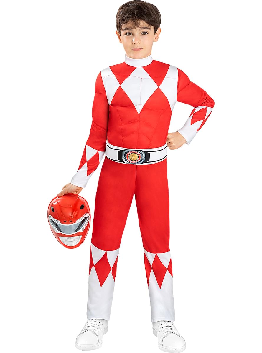 Rød Power Ranger Kostyme til Barn 