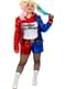 Harley Quinn Kostüm für Damen in großer Größe mit Perücke und aufblasbarem Schläger - Suicide Squad