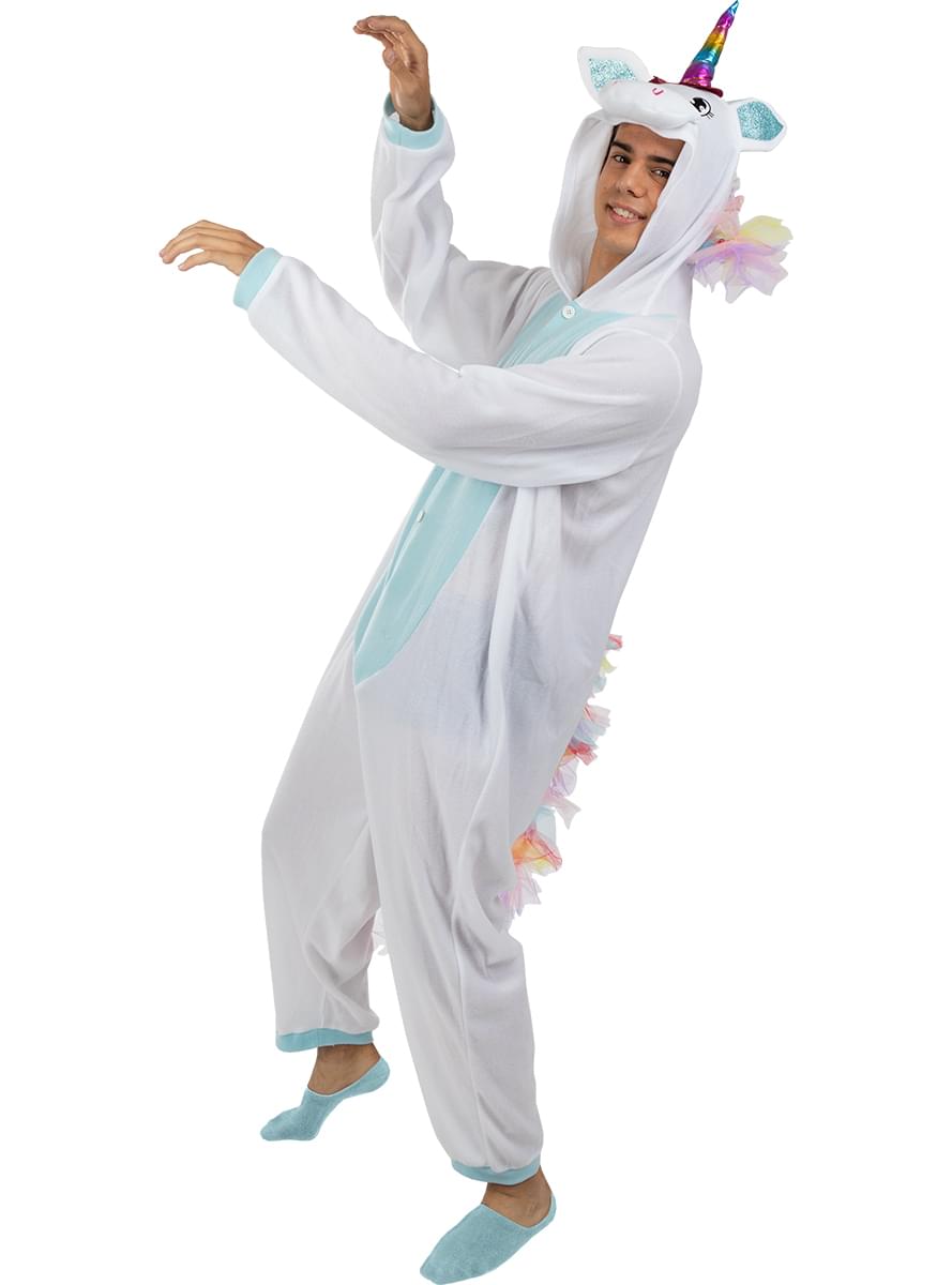 Blár einhyrningur onesie fyrir fullorðna