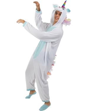 Blár einhyrningur onesie fyrir fullorðna