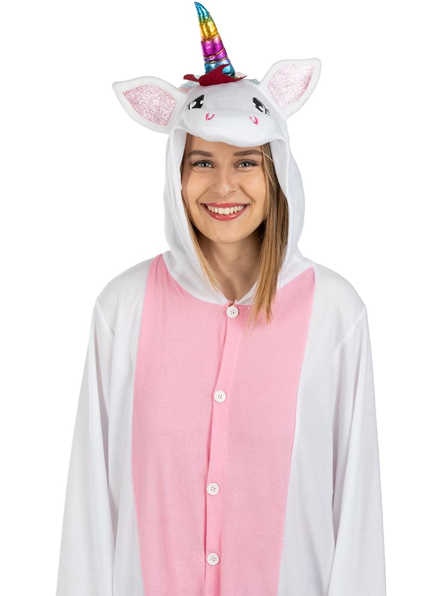 Einhorn Onesie Kostüm rosa für Erwachsene