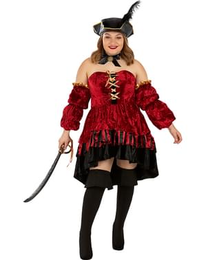 Elegant Sørøver Pirat Kostume til Kvinder - Plusstørrelse