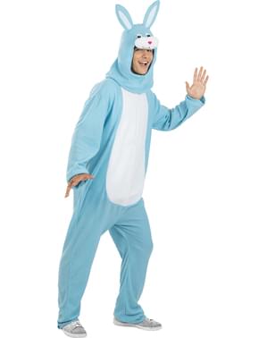 Blauw konijnenkostuum voor volwassenen