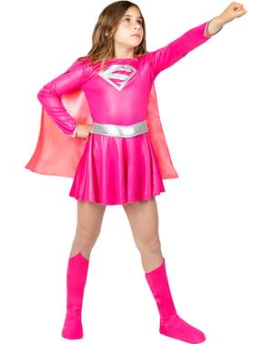 Rúžový kostým Supergirl pre dievčatá