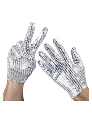 Silberne Handschuhe mit Pailleten