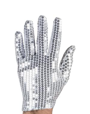 Silberne Handschuhe mit Pailleten