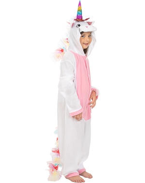 Disfraz de unicornio rosa onesie para niños