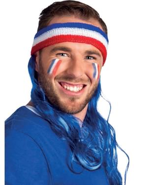 Sportininko prakaitavimo juosta su Tricolor prancūziškais plaukais