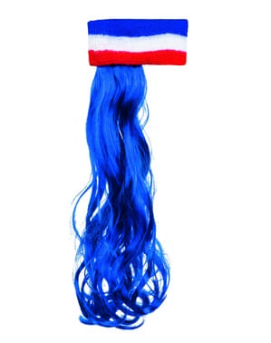 Fascia sportiva con ciuffi di capelli tricolori Francia
