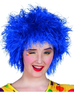 razmrščena modra lasulja za ženske