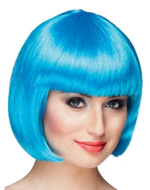 Perruque courte bleu femme