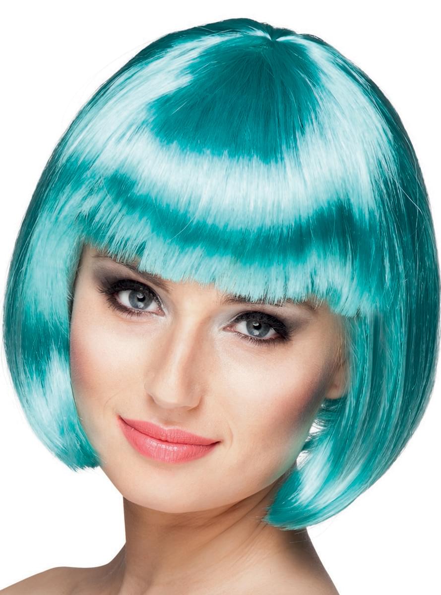 Kurze, blaue Perücke für Frauen