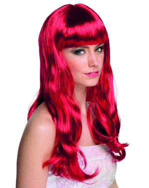 Peruca vermelho rubi para mulher