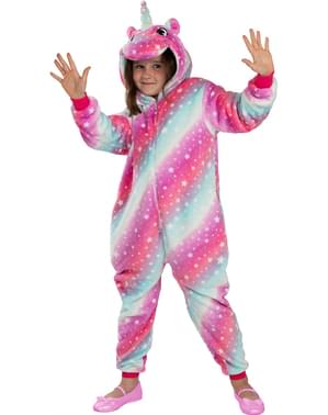 Fato de unicórnio multicolor onesie para meninos